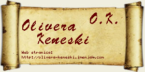 Olivera Keneški vizit kartica